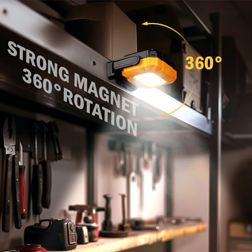 2Pack 1200LM COB LED Rechargeable Magnetic Work Light O740