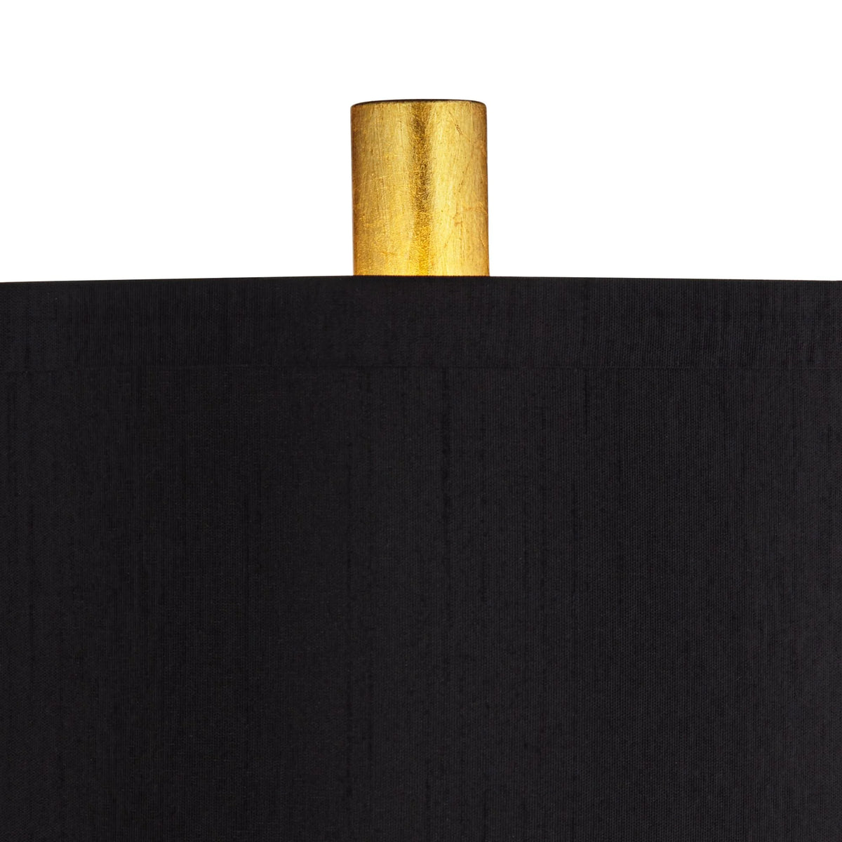 32" Tall Modern End Table Lamps Set of 2 Gold Leaf Black Shade Z658452