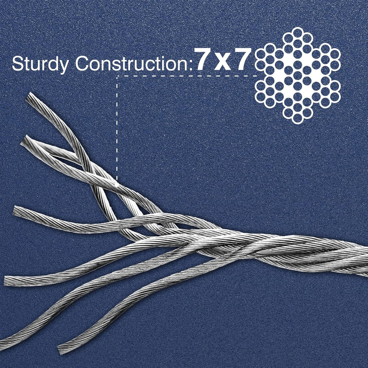 650 ft 7 x 7 Strands T316 Stainless Steel Cable Y27664