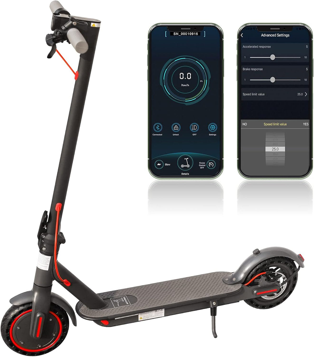 Electric Scooter, 350W Motor, 18 Miles Range, 8.5" Solid Tires B560377