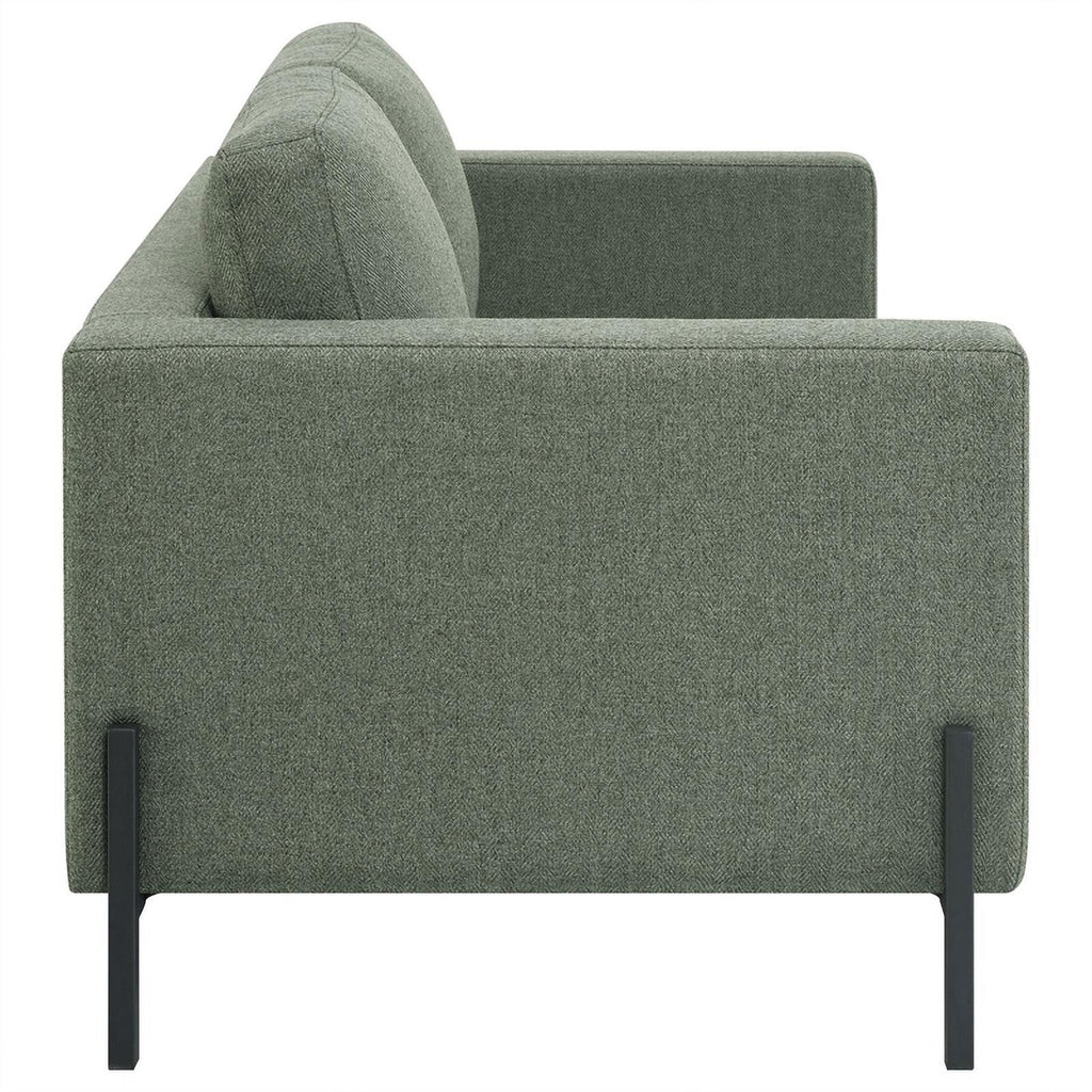 Sage Upholstered Fabric Loveseat with Track Arms R14523