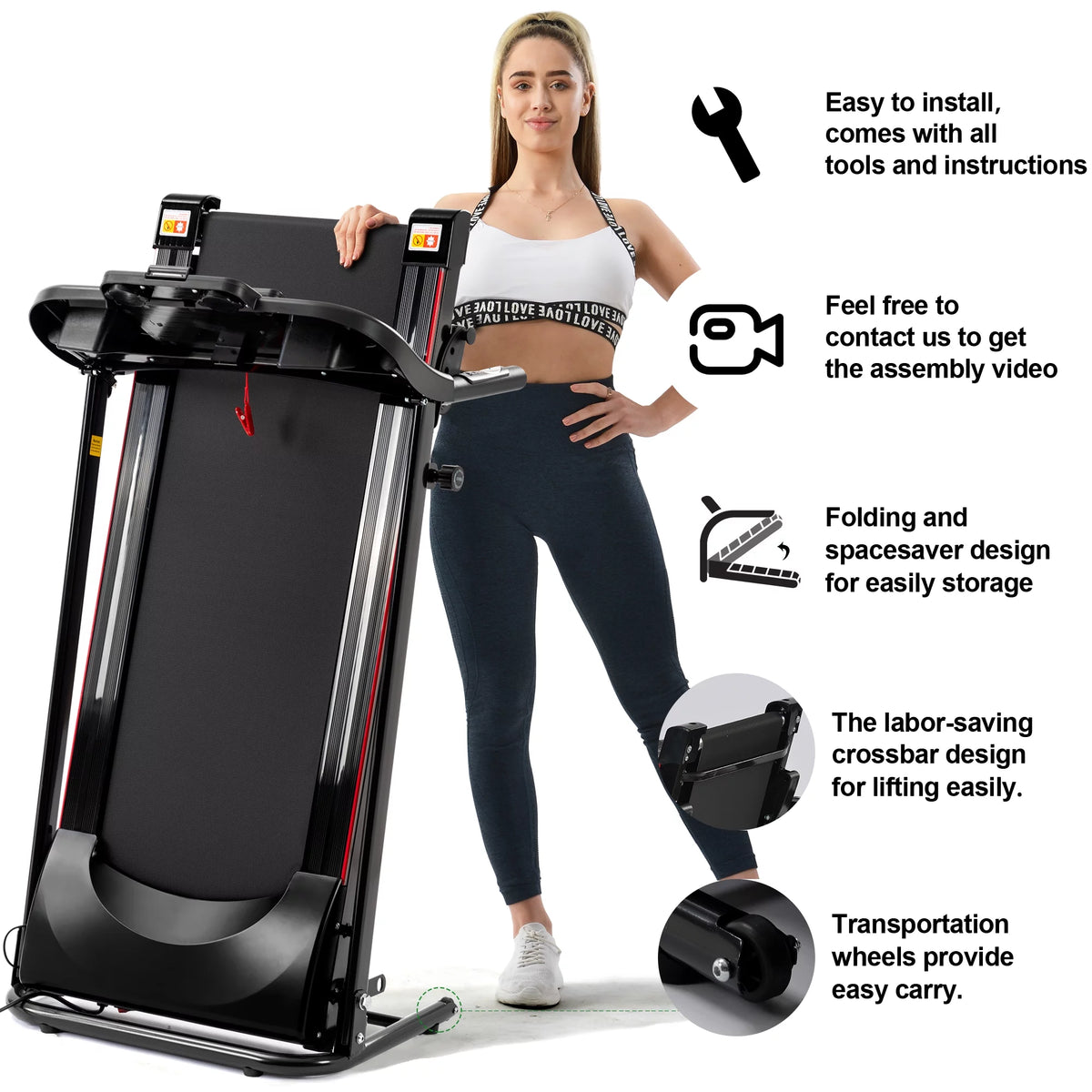 Folding Treadmill 2.5HP 240 lbs Max Weight C64945