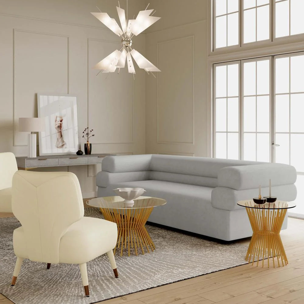 Light Grey Velvet Sofa G614802