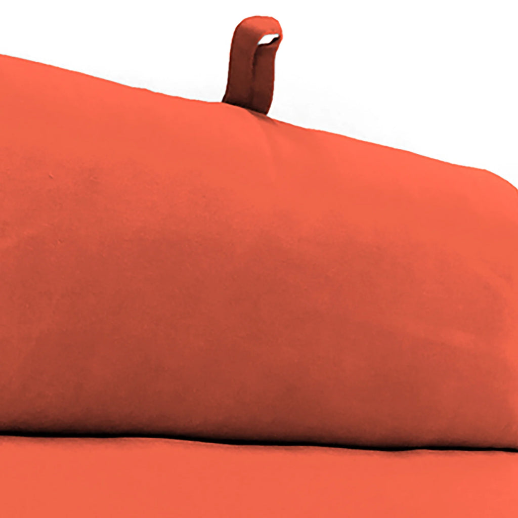 Melon Orange Solid Rectangular Outdoor Chaise Lounge Cushion with Ties and Hanger Loop M320