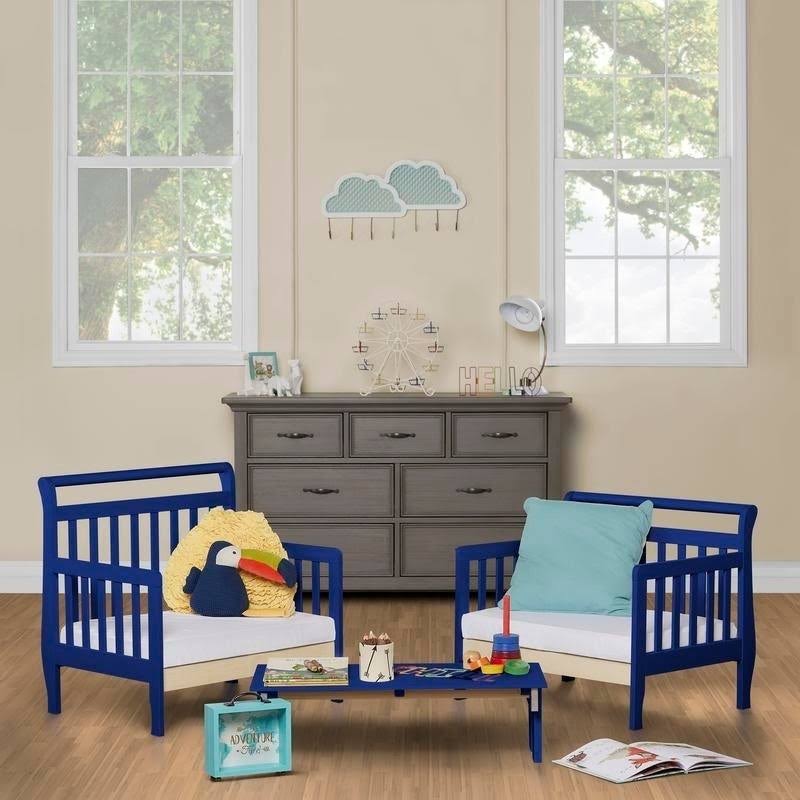 Royal Blue 3-in-1 Convertible Toddler Bed Y797