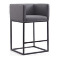 Faux Leather Counter Stool in Gray Q109