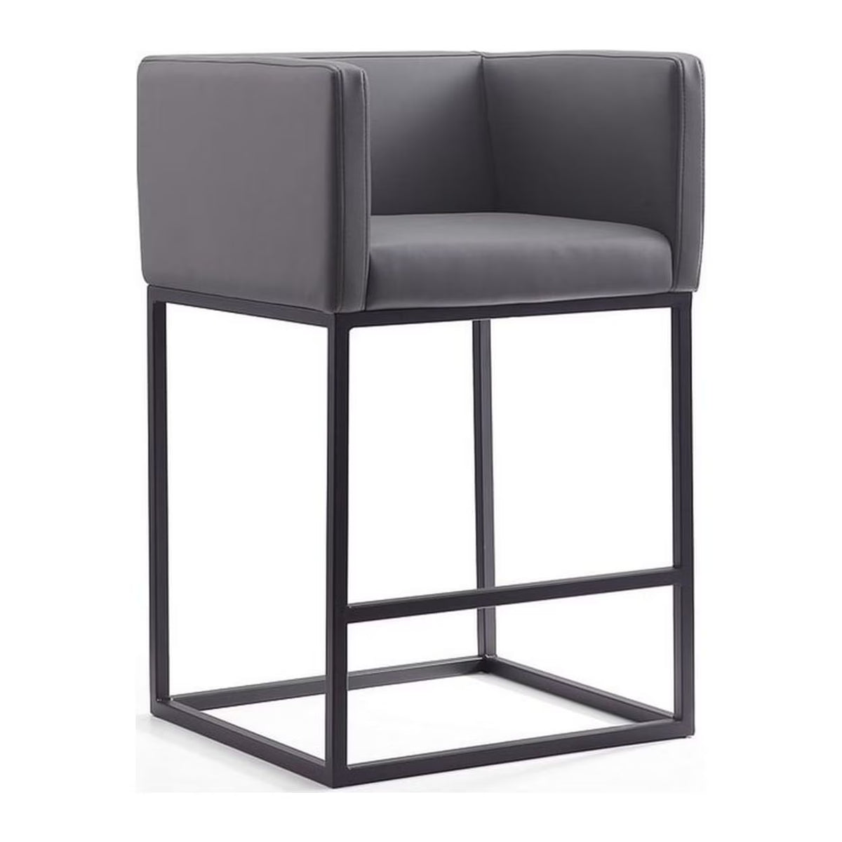 Faux Leather Counter Stool in Gray Q109