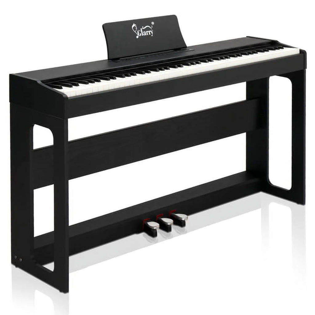 88 Keys Full Weighted Digital Piano with Furniture Stand, Power Adapter, Triple Pedals, Headphone Black M819