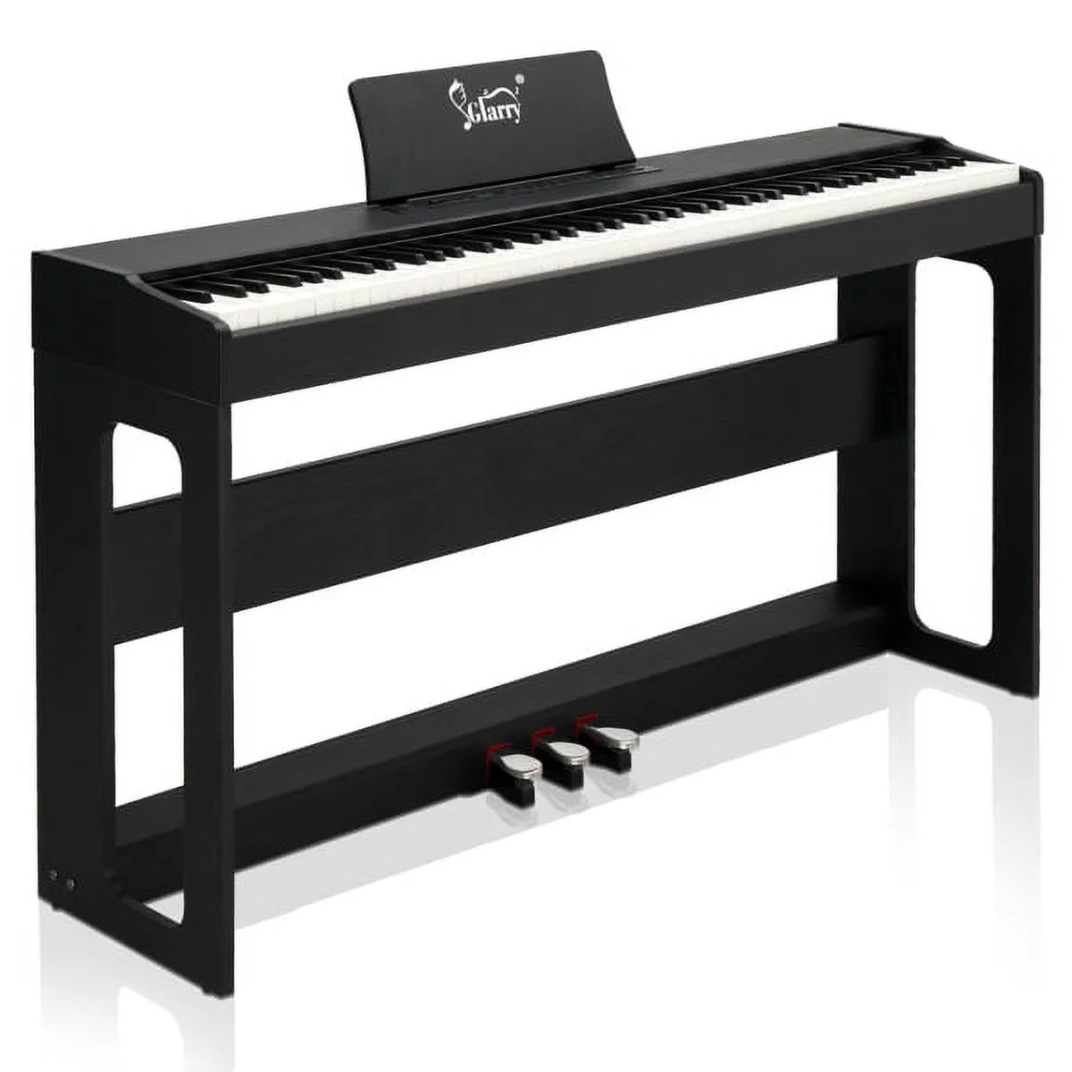 88 Keys Full Weighted Digital Piano with Furniture Stand, Power Adapter, Triple Pedals, Headphone Black M819